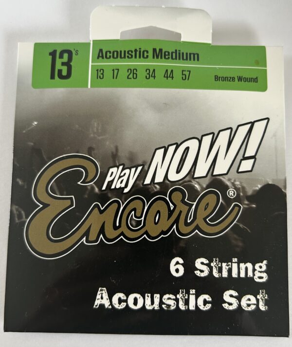 Encore Bronze Wound Acoustic Guitar String Set ~ Medium