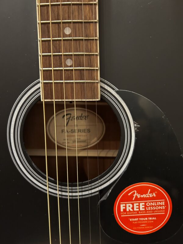 Fender FA-25 Dreadnought Acoustic Guitar, Walnut Fingerboard, Black - Image 4