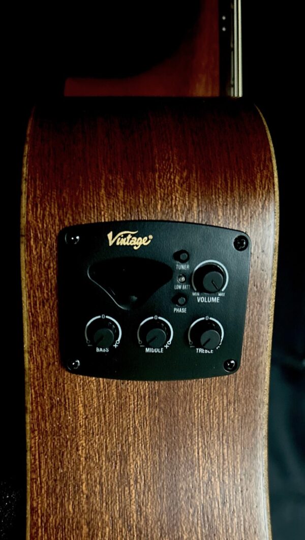 Vintage Mahogany Series 'Travel' Electro-Acoustic Guitar - Image 5