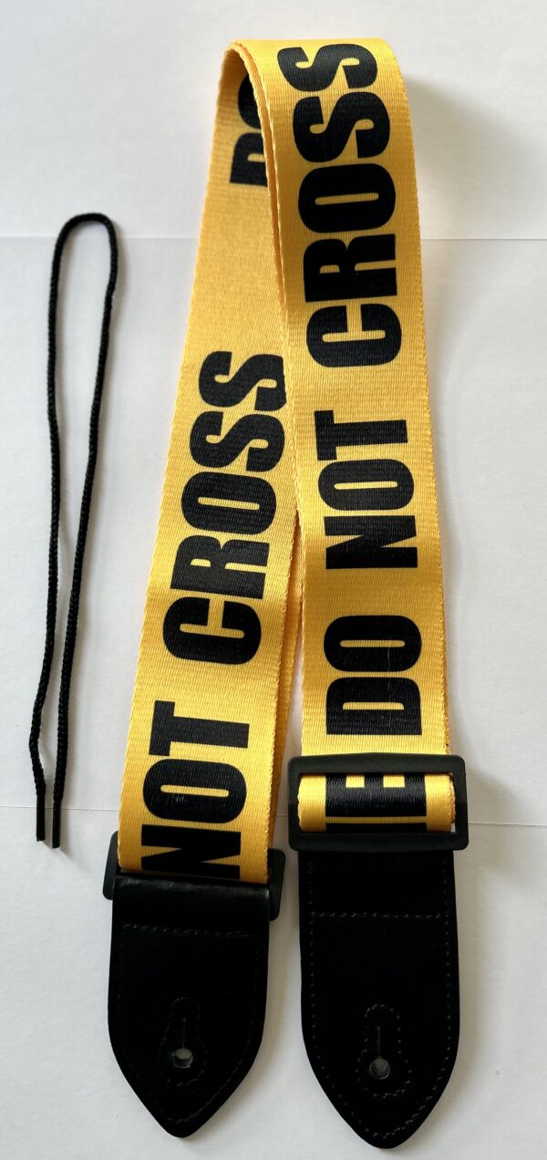 Strap for Guitar and Bass guitar Yellow "Do Not Cross"