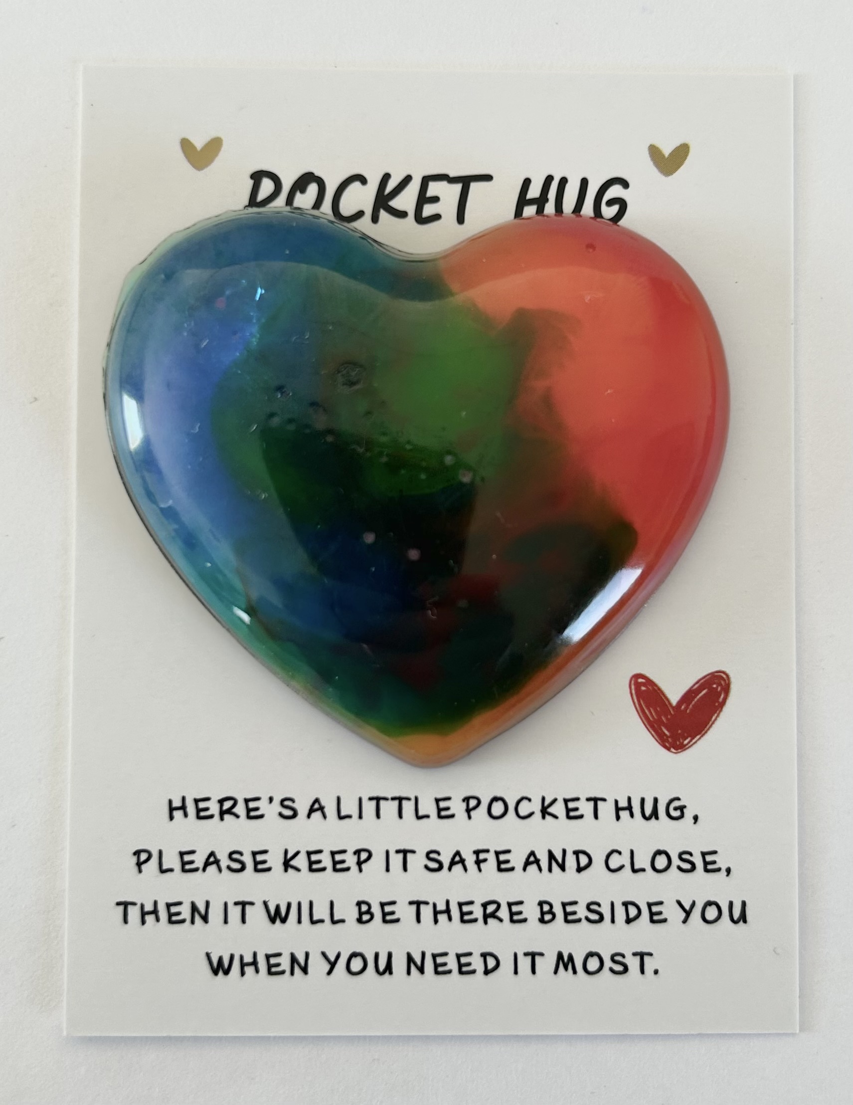 Pocket Hug Heart Half Rainbow