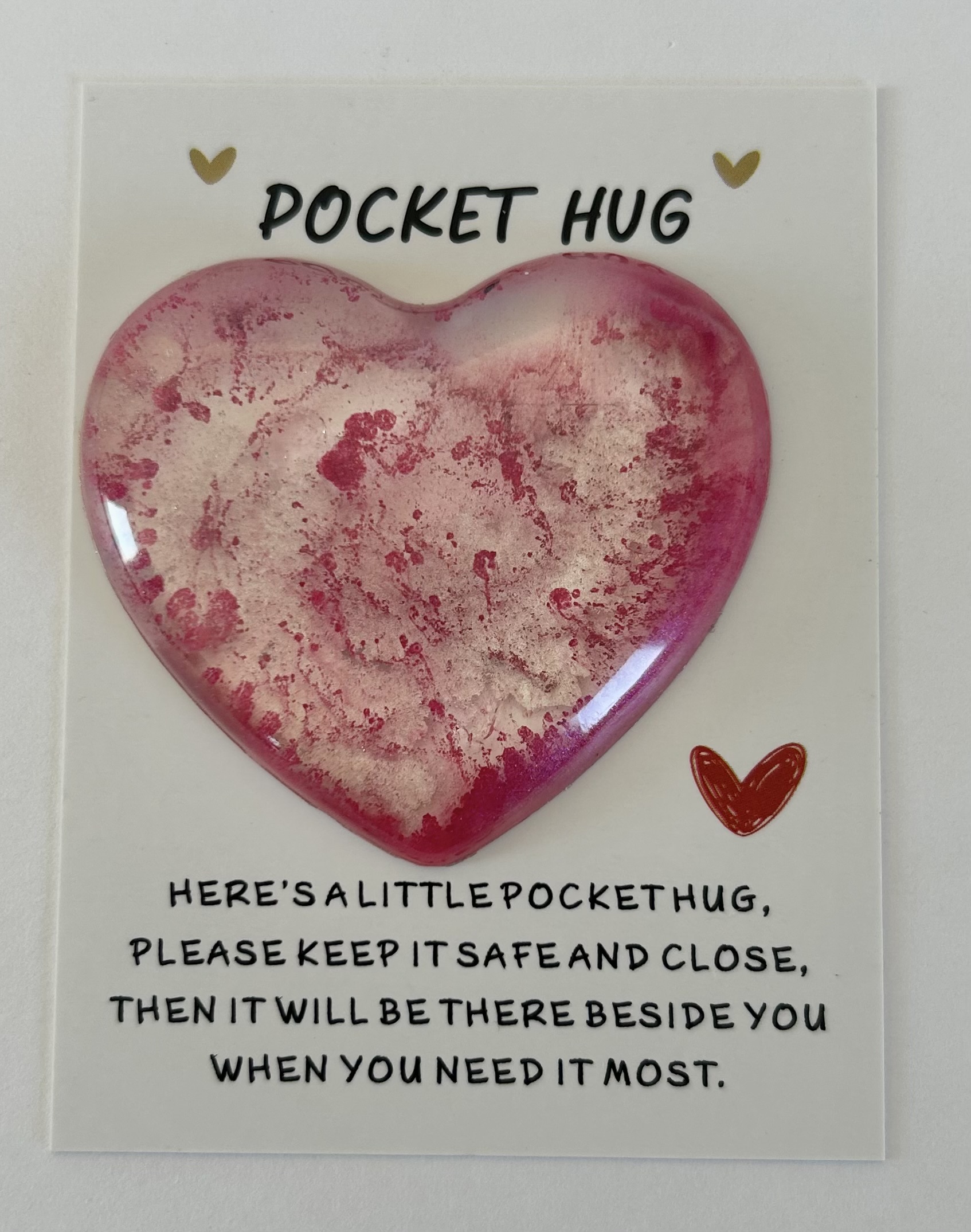 Pocket Hug Heart Pink Desert