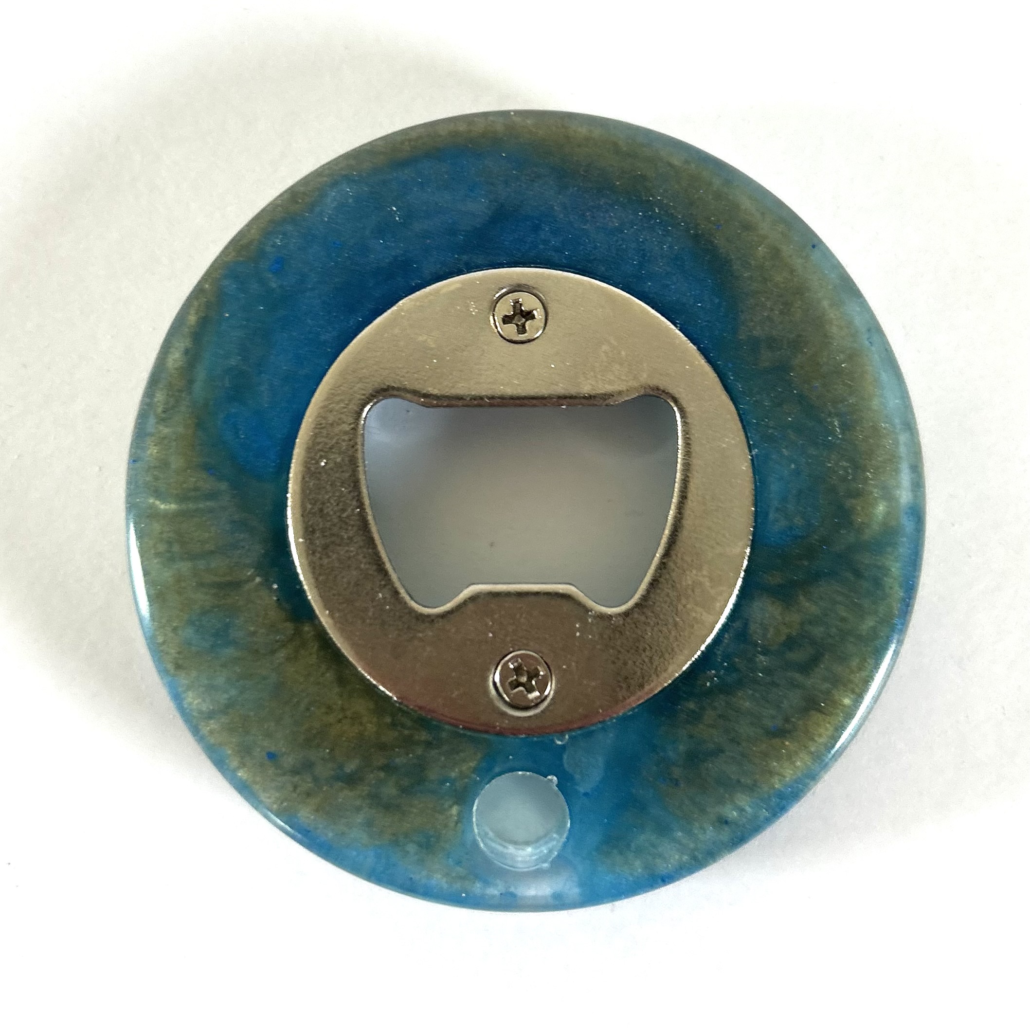 Blue Green glass round